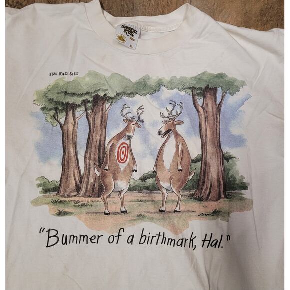 Vintage 90s The Far Side Bummer Of A Birthmark Cartoon T-Shirt Made in USA XL - Picture 10 of 16